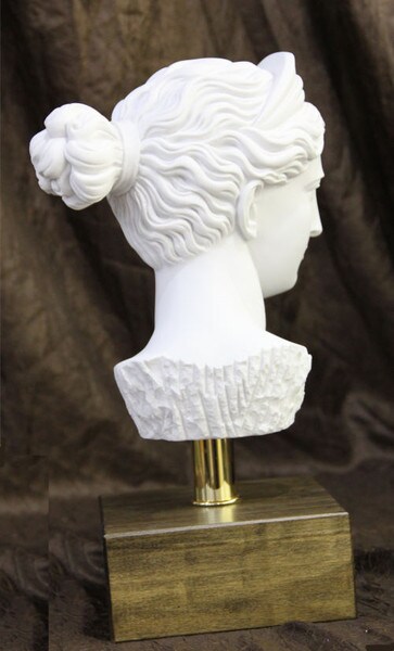 Head of Diana Bust on Base Statue Large Goddess Greek Roman view